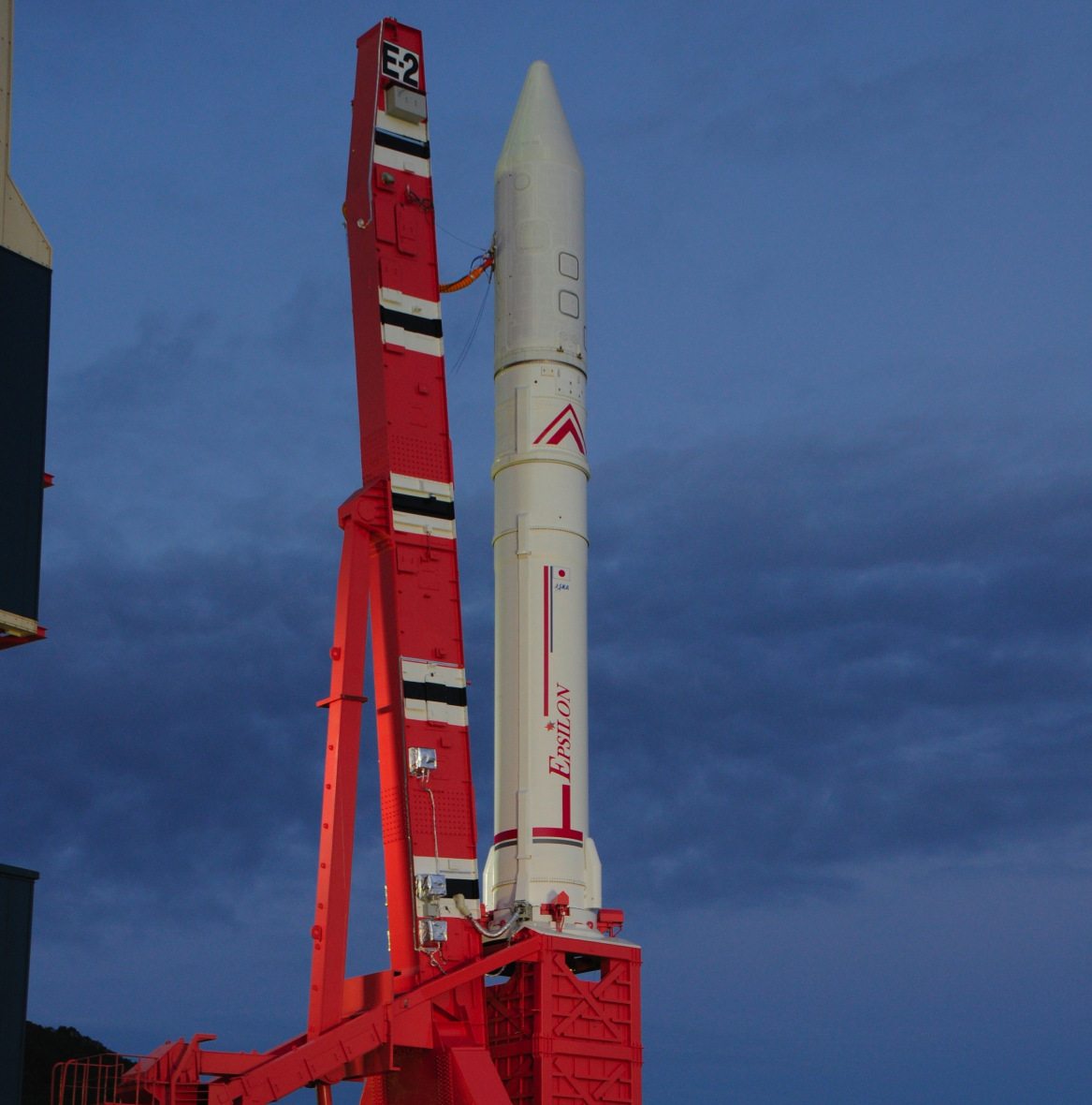 An Epsilon rocket on its launchpad.