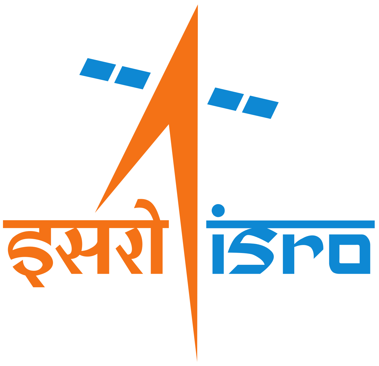 The logo of the Indian Space Research Organisation.