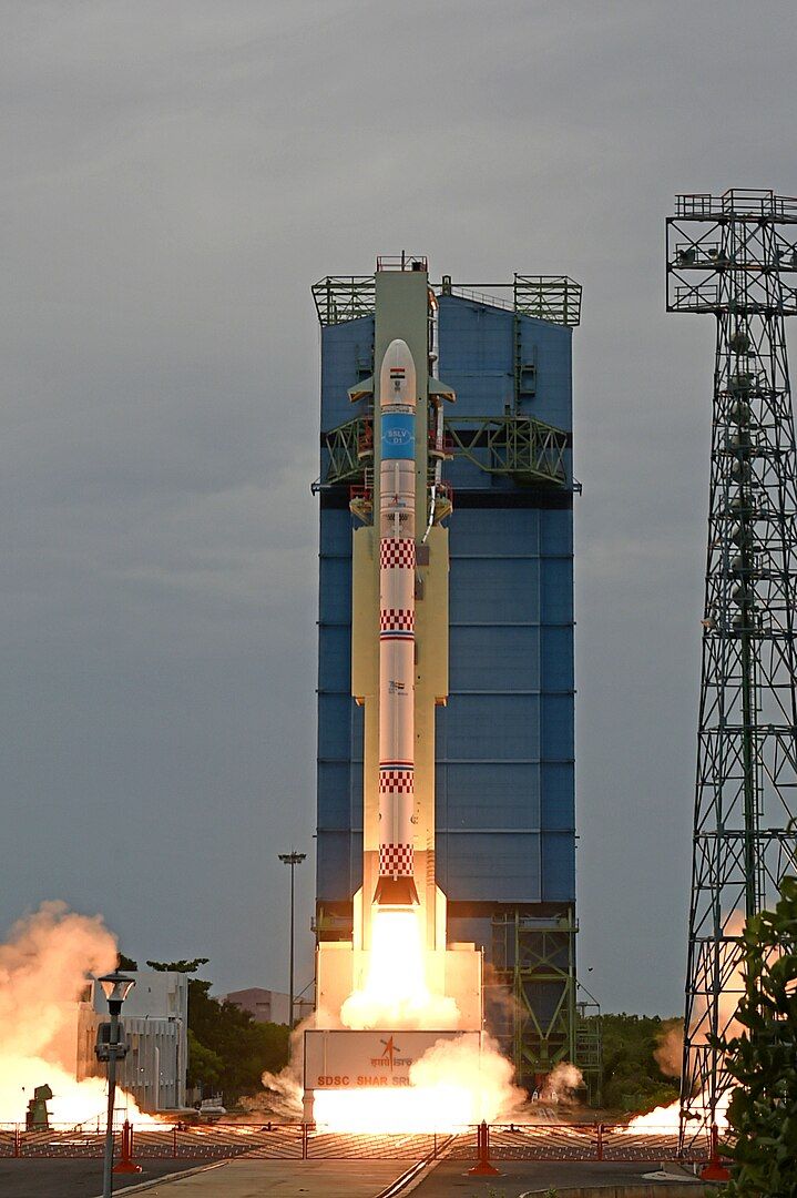 SSLV lifting off from Satish Dhawan Space Centre.