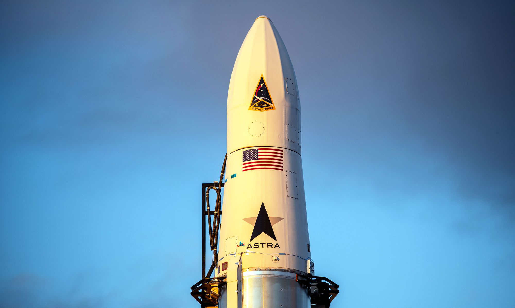 Astra's rocket 3 on its launch pad. ©Astra
