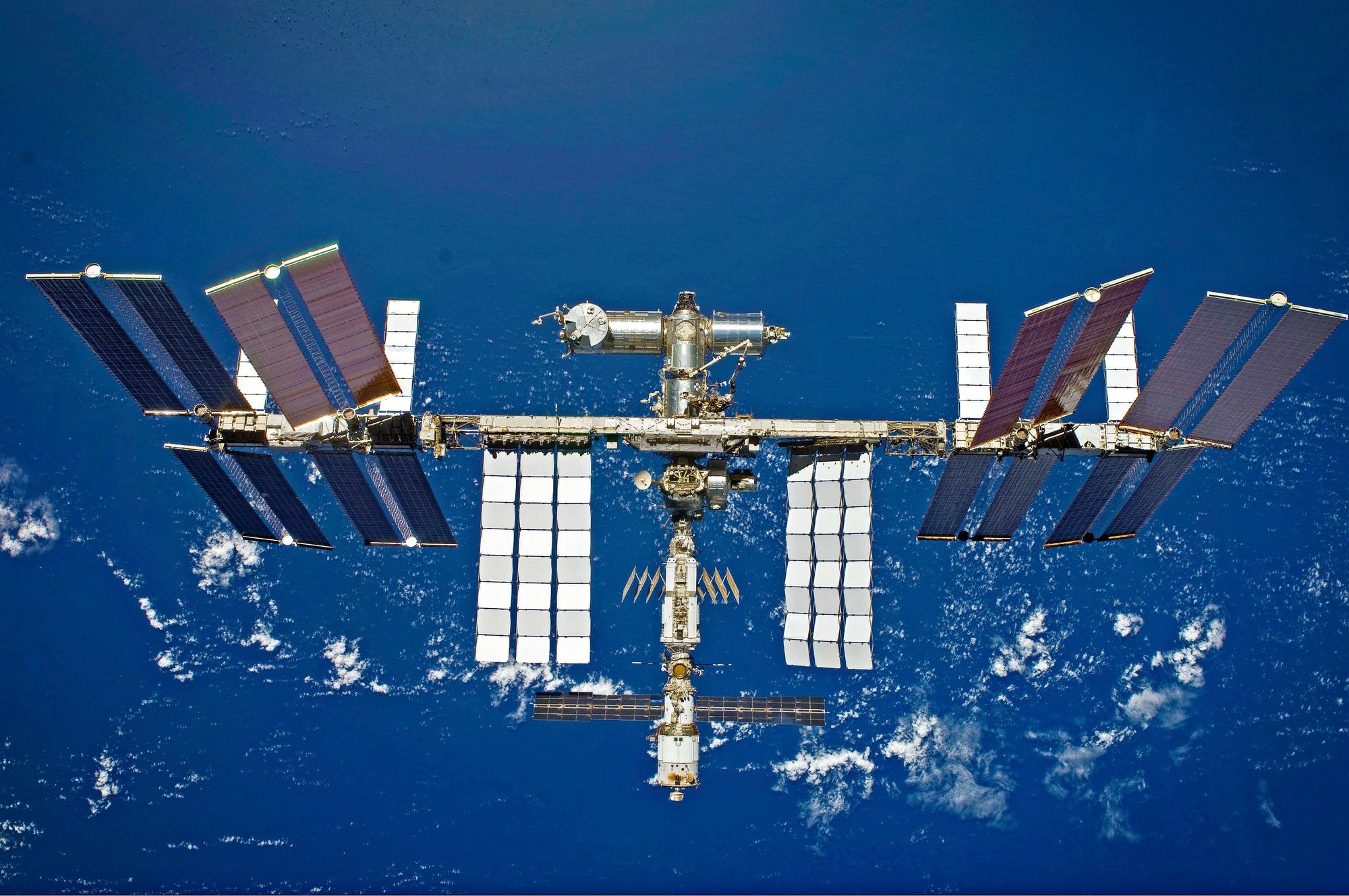 The International Space Station as seen from above. ©ESA