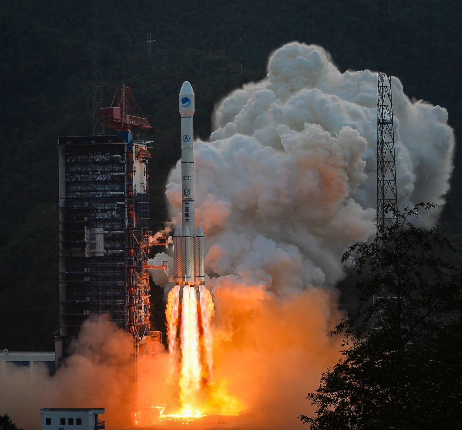 A Long March 3B lifting off from the Xichang Satellite Launch Center.