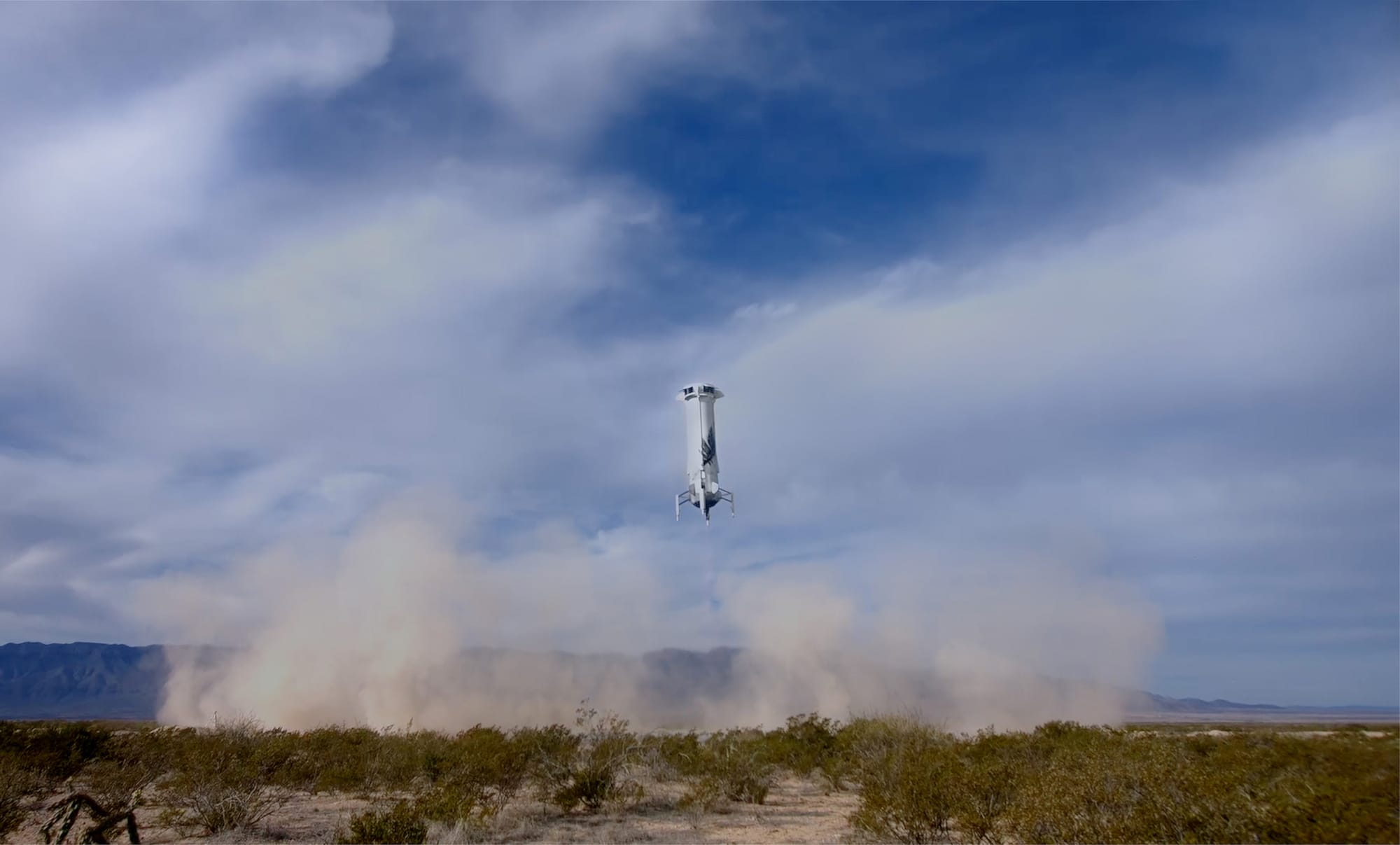 New Shepard's booster landing on the pad during the NS-24 mission. ©Blue Origin