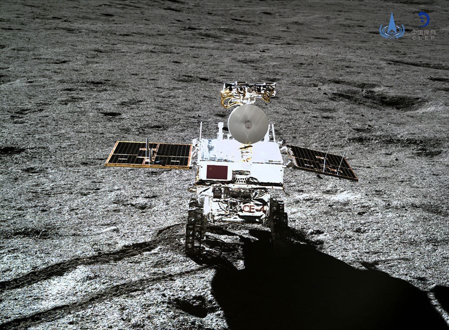 The Yutu-2 rover as seen by the Chang'e 4 lander. ©CNSA/CLEP