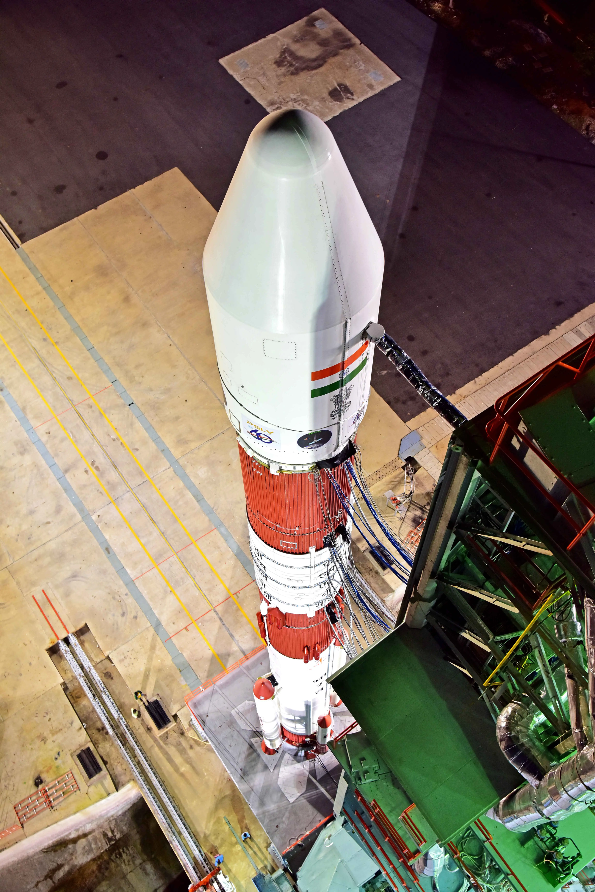 PSLV-DL on the launch pad at the Satish Dhawan Space Center. ©ISRO