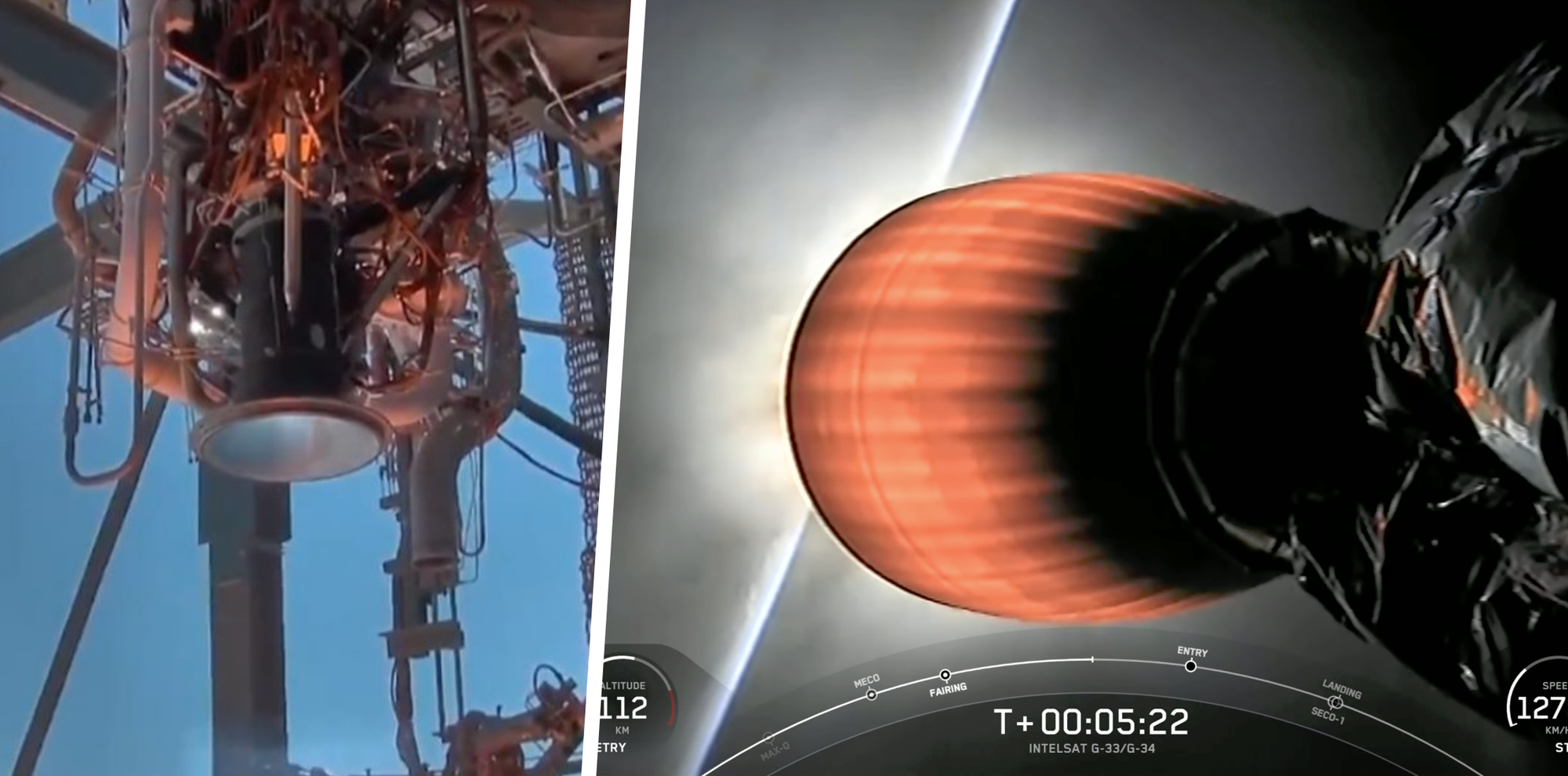 Blue Origin's BE-3U engine (left) and SpaceX's Merlin-1D Vacuum engine (right) ©Blue Origin/SpaceX