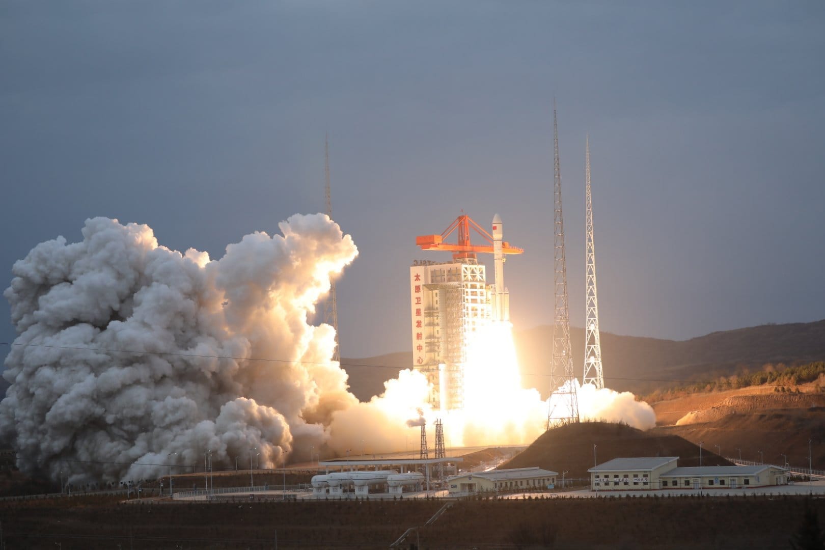 The Long March 6A lifting off from Launch Complex 9A at the Taiyuan Satellite Launch Center with Yunhai 3-02.