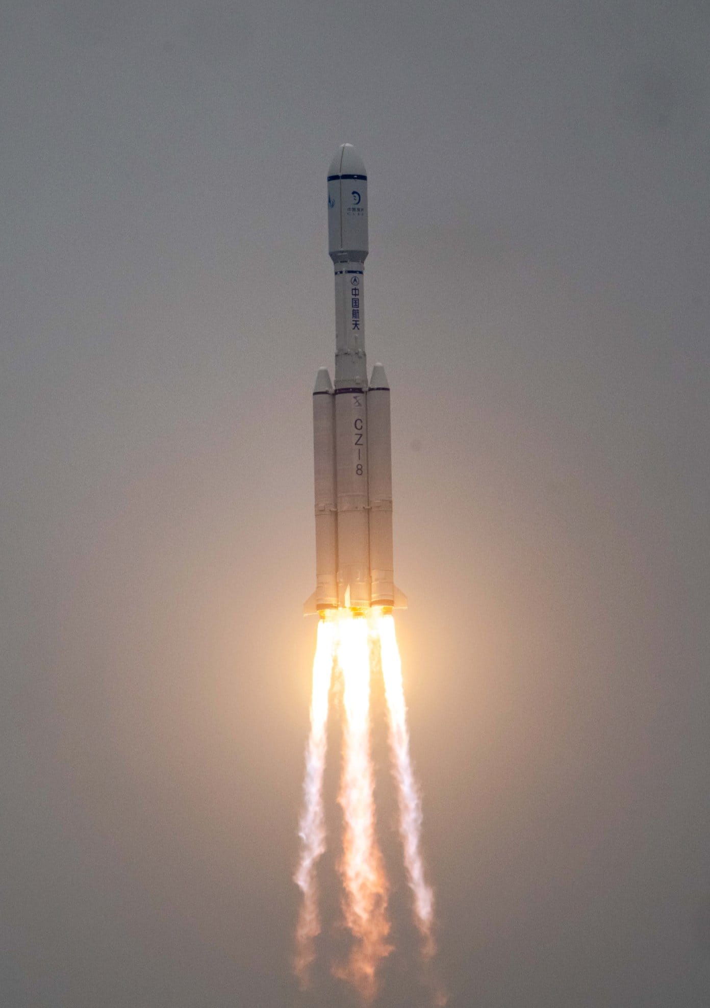 The Long March 8 during first-stage flight carrying Queqiao-2.