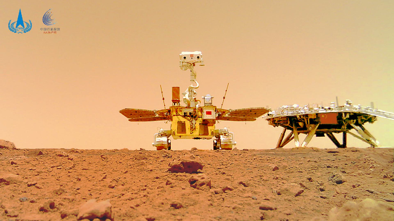 The Zhurong Mars rover on the surface of Mars as part of the Tianwen-1 mission. ©China National Space Administration