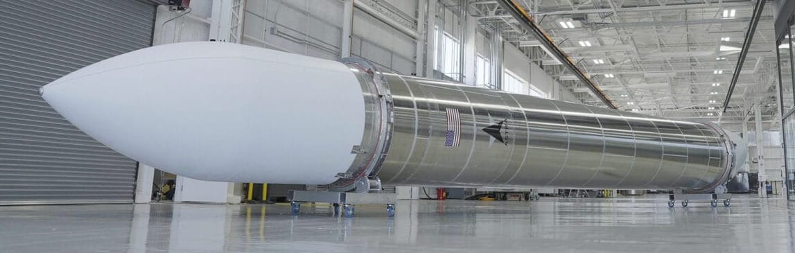 A mockup of Rocket 4 in Astra's facility in California. ©Astra 