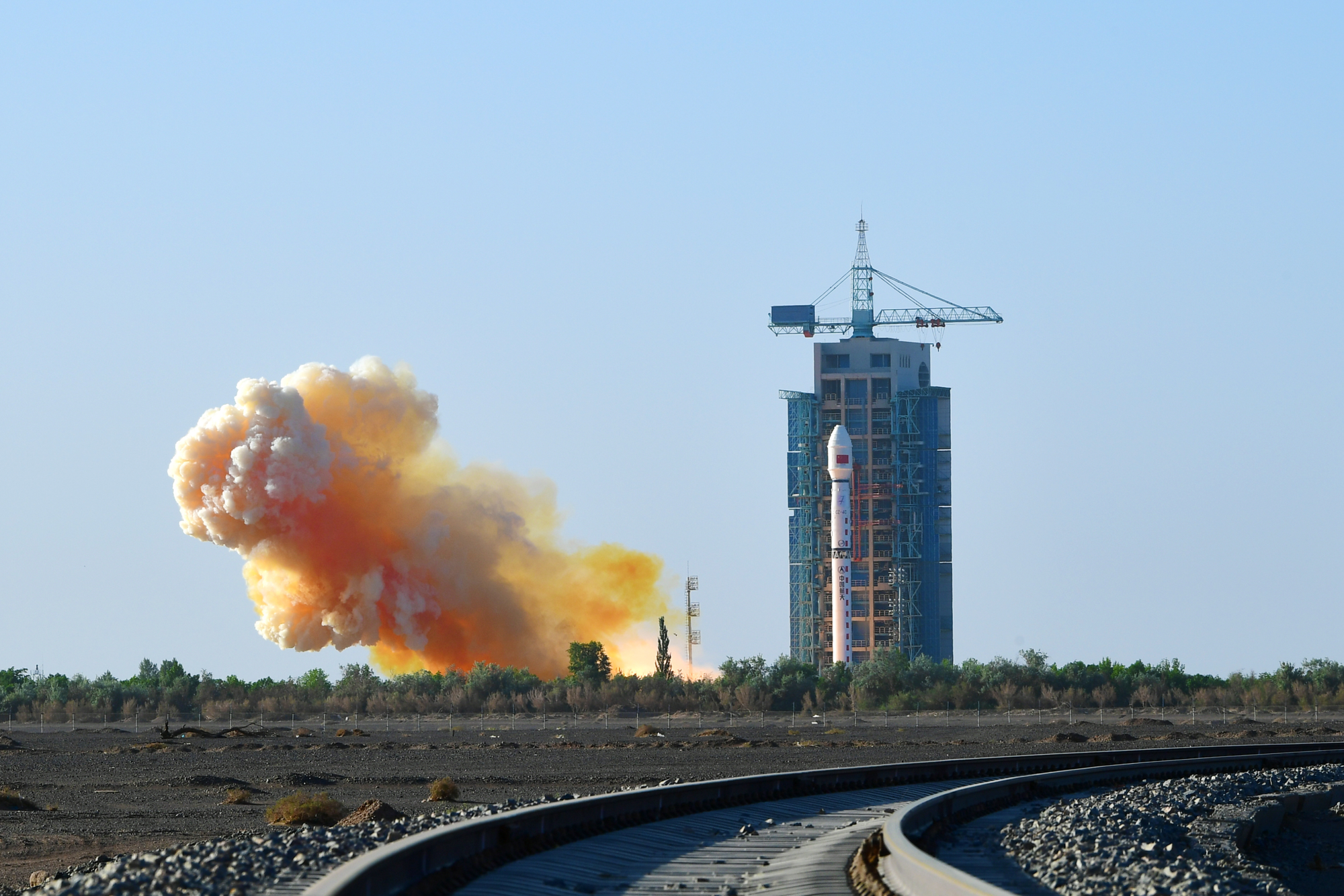 The Long March 4C Y50 vehicle lifting off from the Jiuquan Satellite Launch Center.