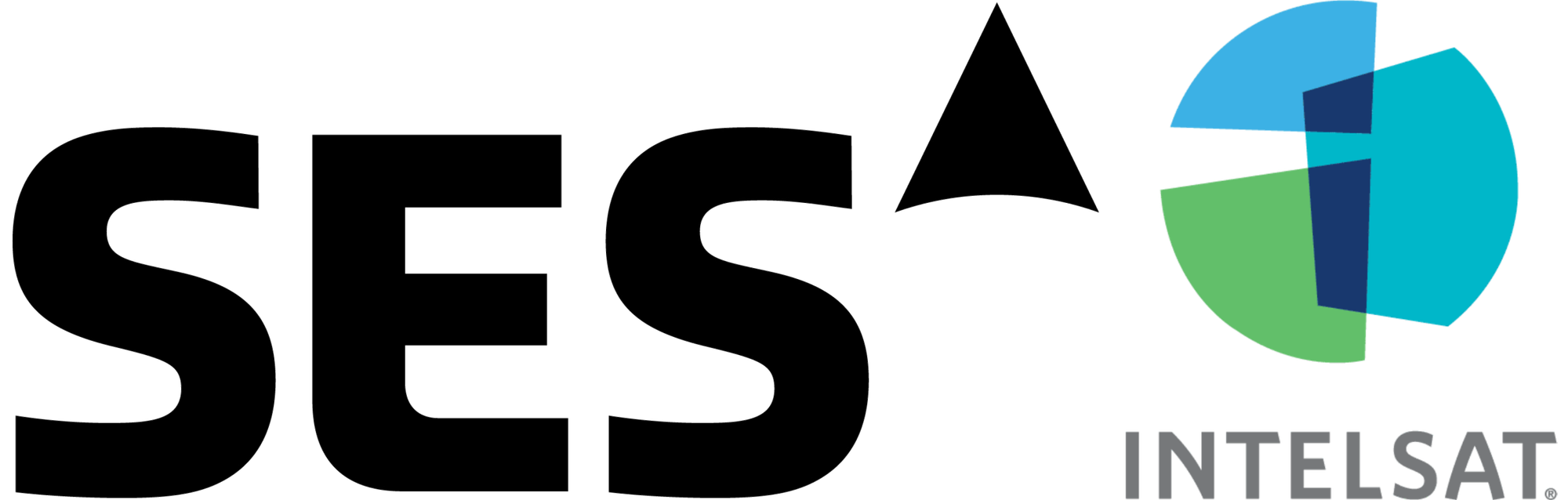 SES' logo (left) and Intelsat's logo (right).