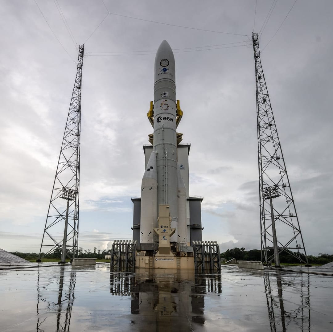 Ariane 6 at Ariane Launch Complex 4 ahead of its maiden flight. ©European Space Agency