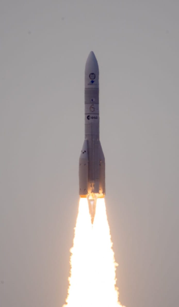 Ariane 6 during first-stage flight ©M. Pédoussaut/European Space Agency