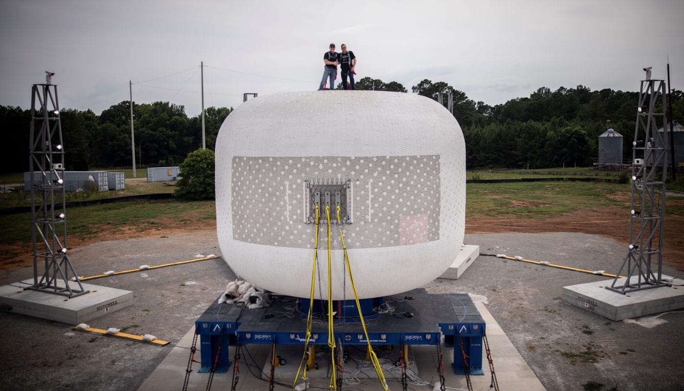 Sierra Space's test inflatable space station module during testing. ©Sierra Space