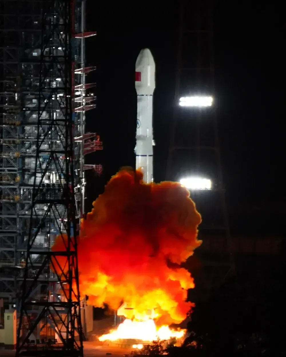 The Long March 3B/E Y97 vehicle lifting off from the Xichang Satellite Launch Center.