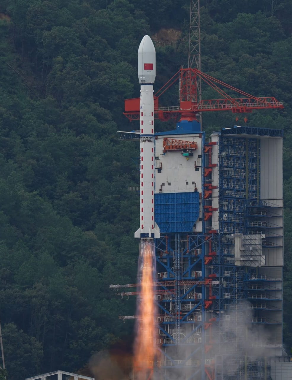 The Long March 4B Y72 vehicle lifting off from Launch Complex 3 at the Xichang Satellite Launch Center.