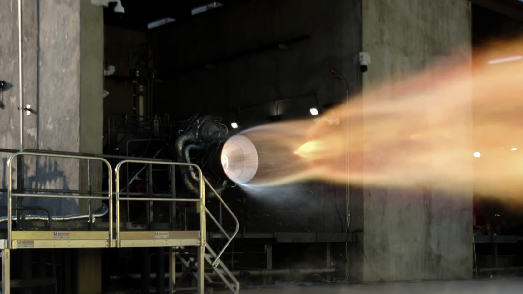 Rocket Lab's Archimedes engine during a test firing at the Stennis Space Center. ©Rocket Lab