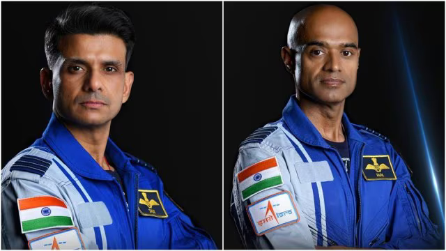 India's astronauts Shubhanshu Shukla (left) and Balakrishnan Nair (right). ©ISRO/The Indian Express