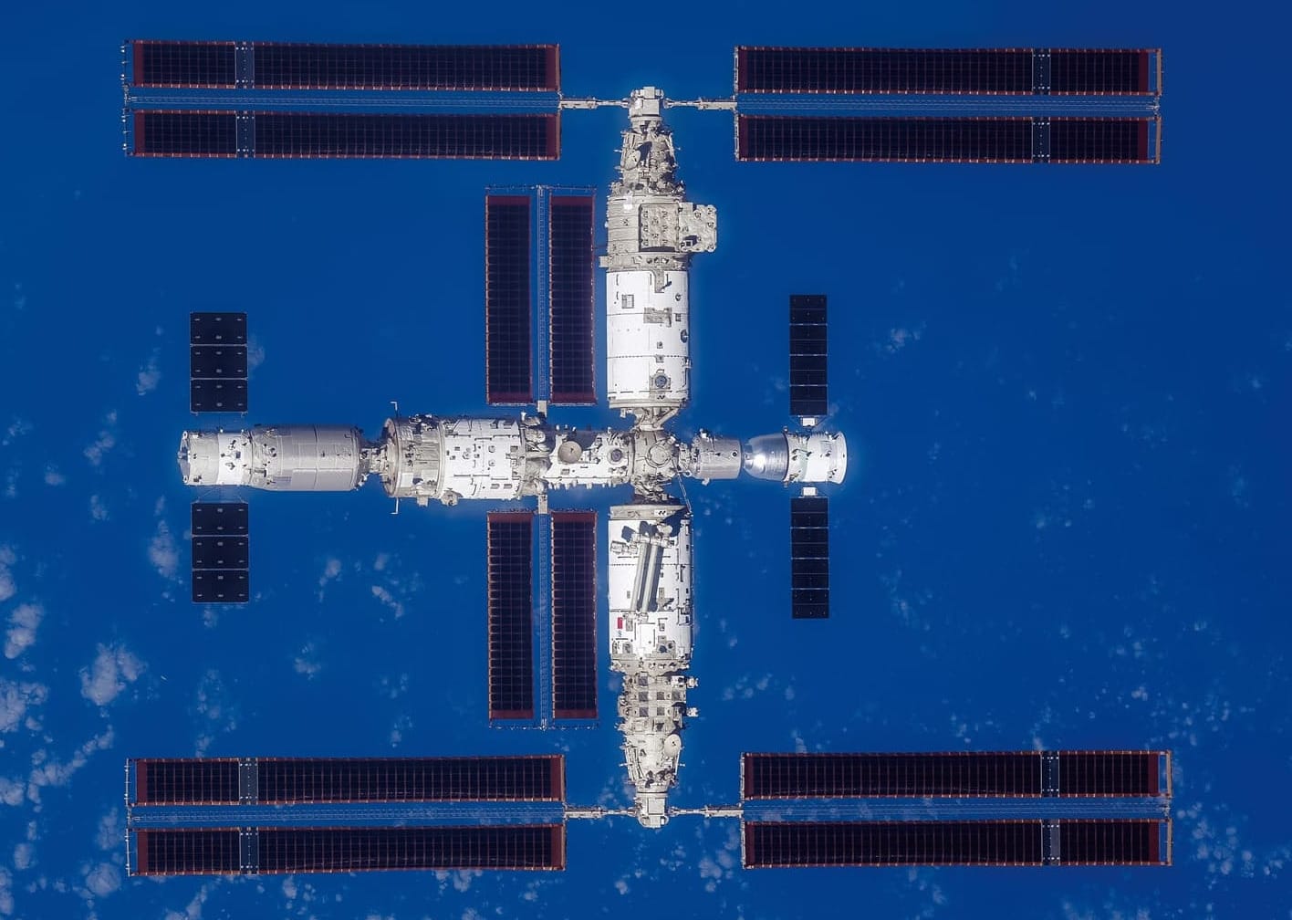 The Tiangong Space Station during the departure of the Shenzhou-16 crew. ©China Manned Space Agency