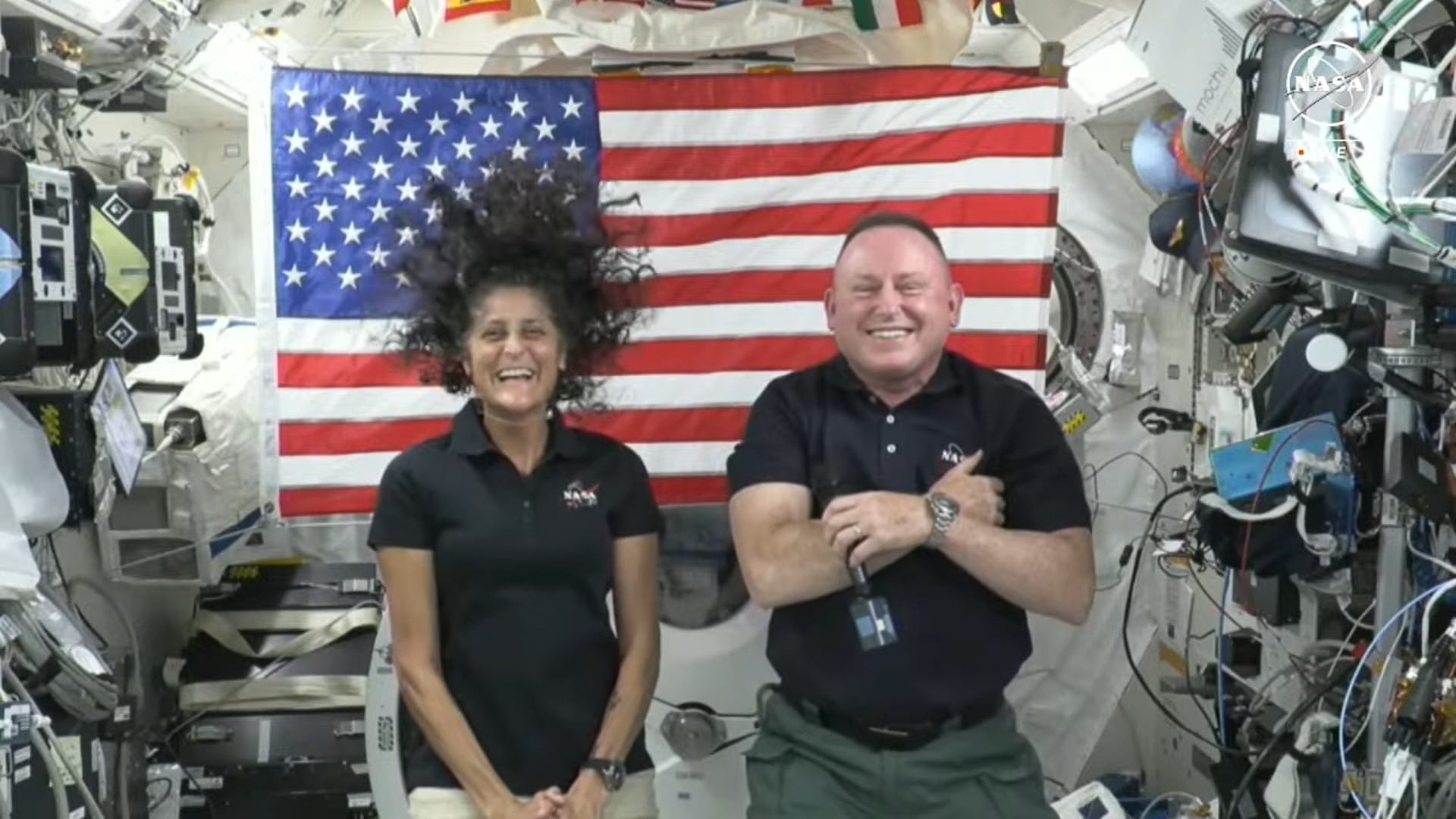 Sunita Williams and Butch Wilmore aboard the International Space Station in July 2024. ©NASA