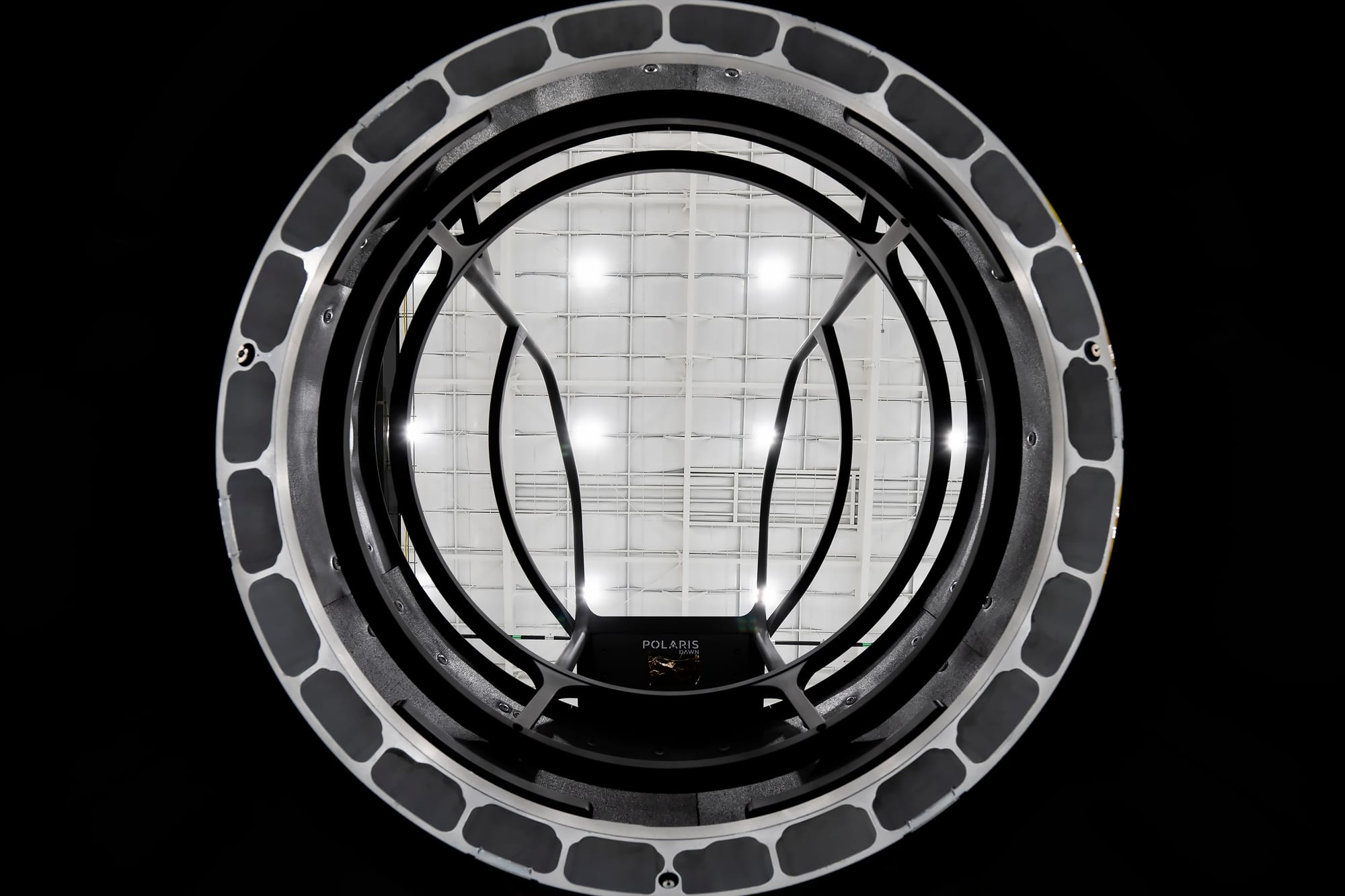 SpaceX's 'Skywalker' structure is on Crew Dragon for the Polaris Dawn mission, seen from inside the spacecraft. ©SpaceX