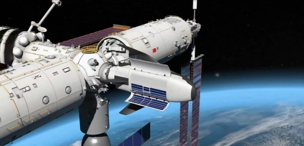 A render of Hao Long docked to the Tiangong Space Station.