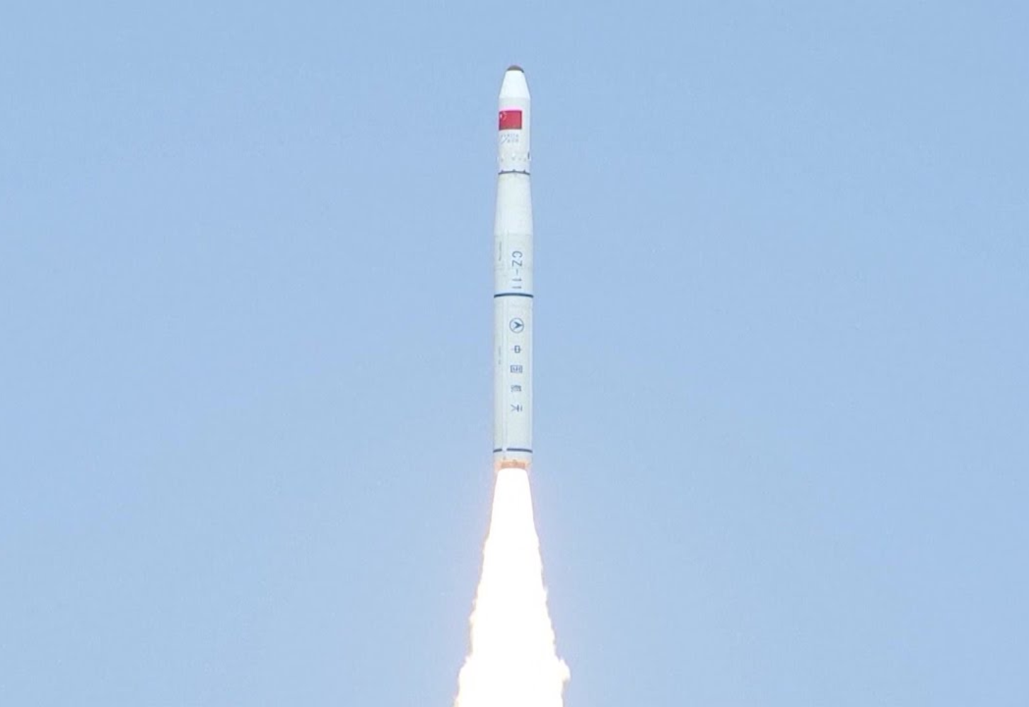 A Long March 11 during first-stage flight.