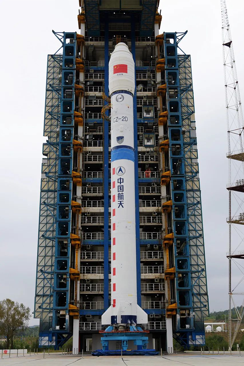 A Long March 2D on the launch pad at Launch Complex 9 at the Taiyuan Satellite Launch Center.