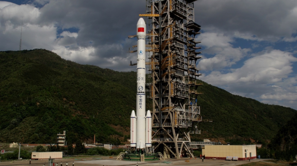 A Long March 3C at Launch Complex 2 at the Xichang Satellite Launch Center.