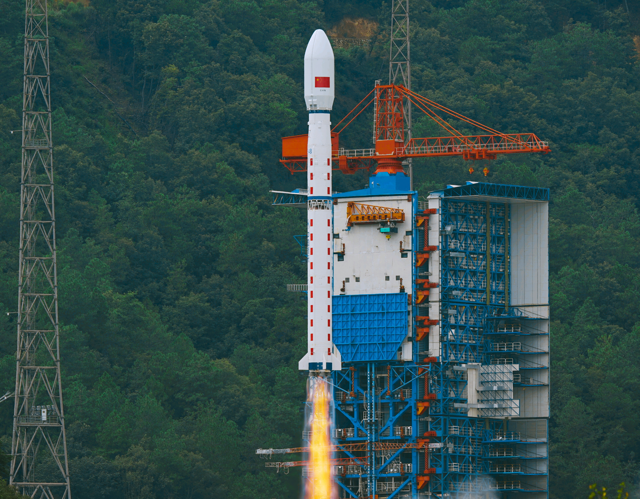 A Long March 4B lifting off from Launch Complex 3 at the Xichang Satellite Launch Center.