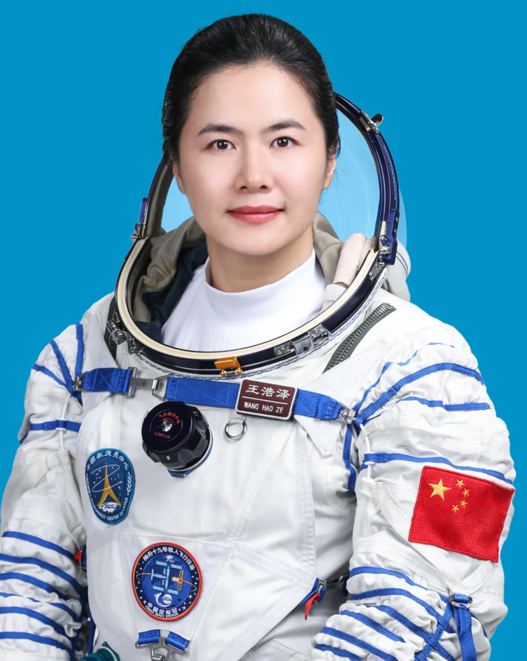 Official photo of Wang Haoze for the Shenzhou-19 mission. ©China Manned Space Agency