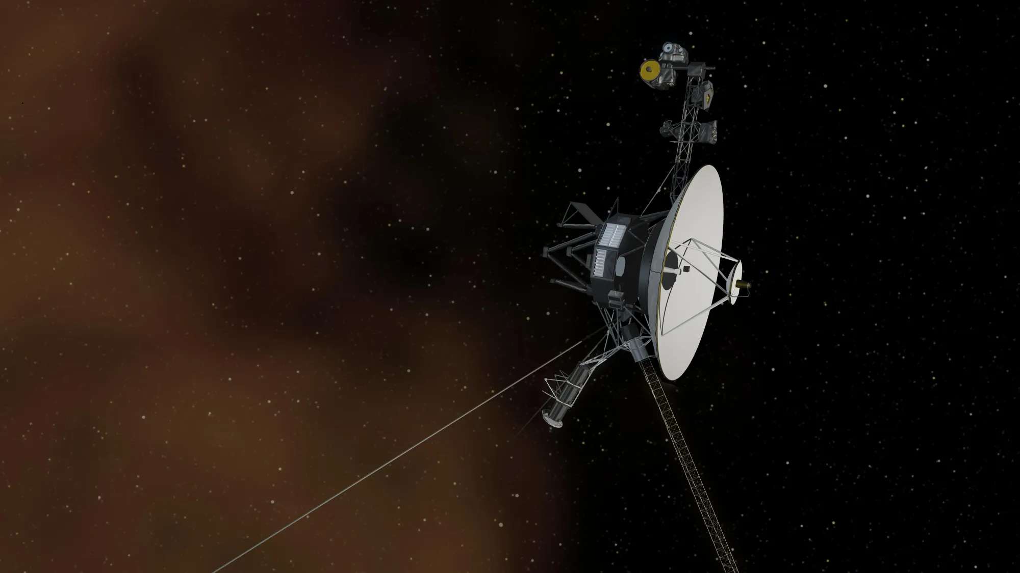 An artist's illustration of a Voyager spacecraft in deep space. ©NASA/JPL/California Institute of Technology