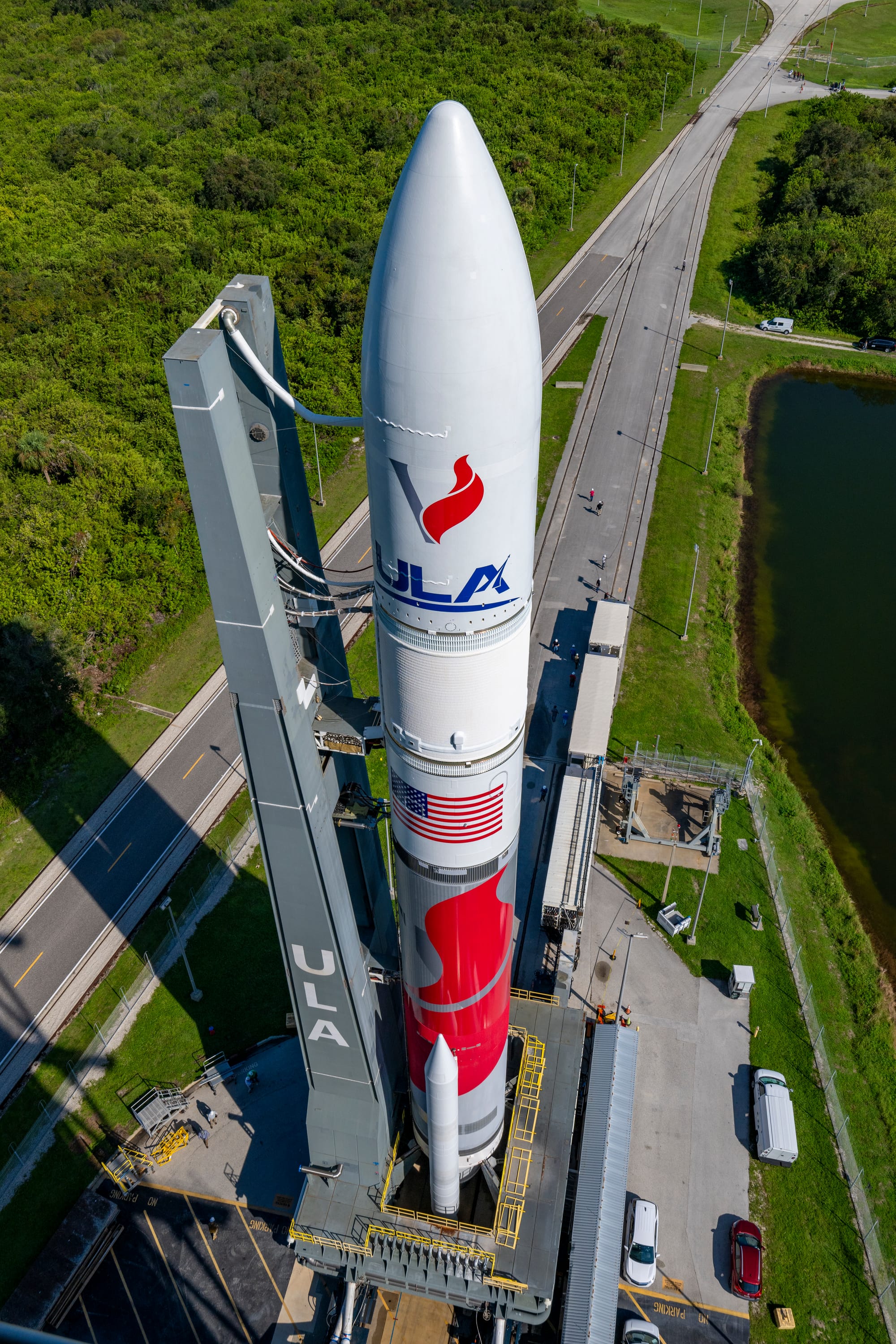 Vulcan during its rollout to Space Launch Complex 41 for its second certification mission. ©United Launch Alliance