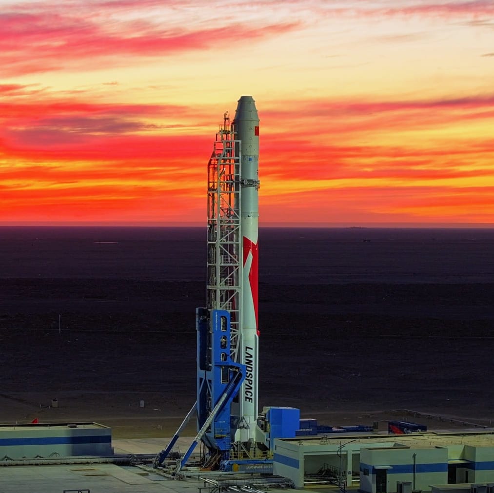 Zhuque-2E Y1 on the launchpad at Launch Area 96A prior to its debut mission on November 27th. ©LandSpace