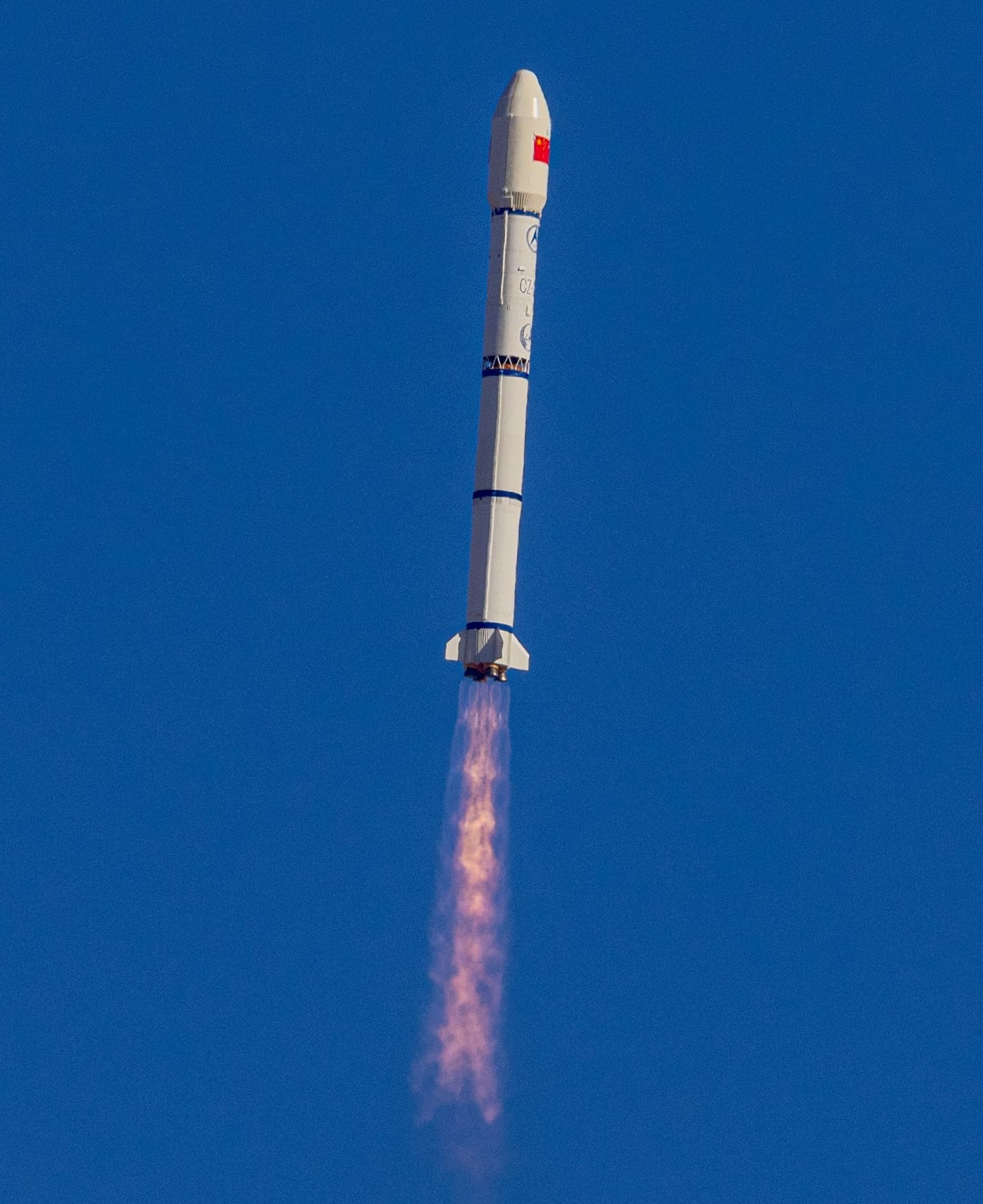 The Long March 2C Y55 vehicle during first-stage flight.