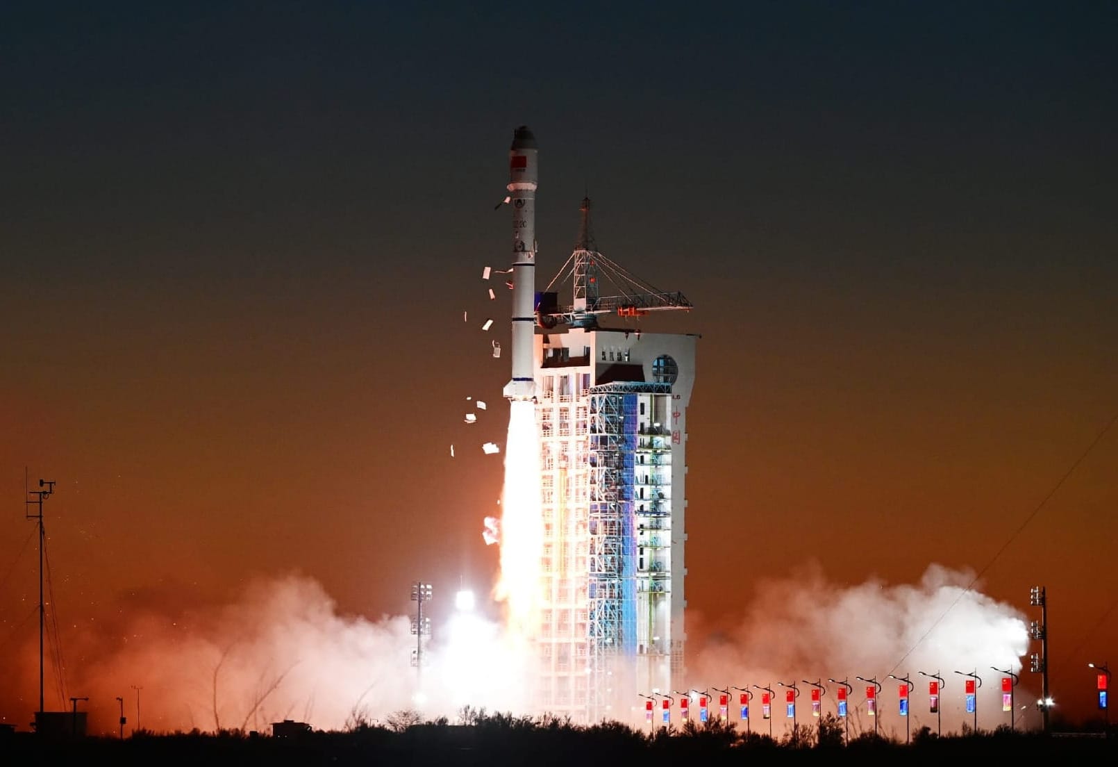 The Long March 2C Y88 vehicle lifting off from the Jiuquan Satellite Launch Center.