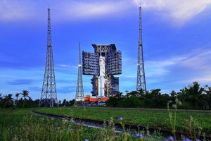 A Long March 7 on its launch pad at Wenchang Satellite Launch Center.
