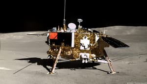 The Chang'e 4 lander as seen by the Yutu-2 rover. ©CNSA/Thomas Appéré