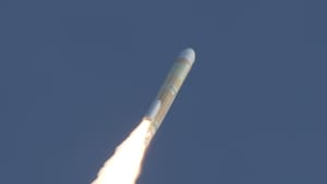 The H3 rocket during first stage flight. ©JAXA