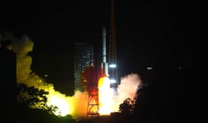 The Long March 3B/E Y96 vehicle lifting off from the Xichang Satellite Launch Center.