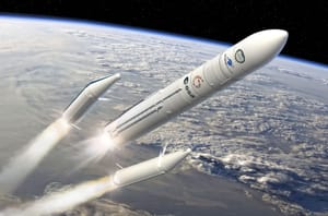 A render of Ariane 6 in the A62 configuration in flight. ©ESA
