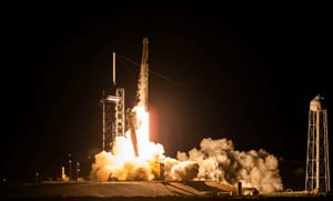 Falcon 9 lifting off from Launch Complex 39A carrying Polaris Dawn. ©SpaceX