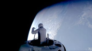 Polaris Dawn's Commander Jared Isaacman during his spacewalk. ©SpaceX